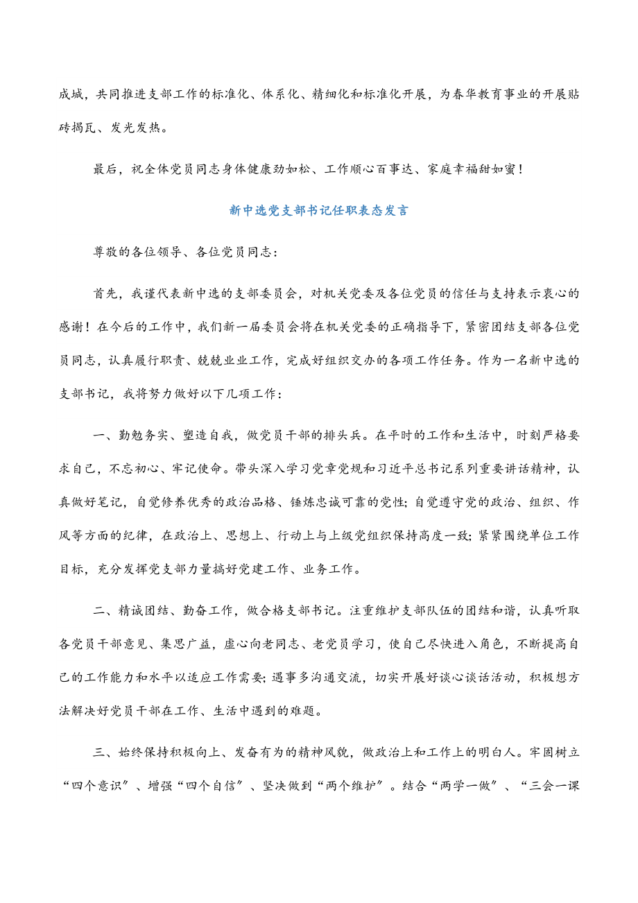 2023年新当选党支部书记任职表态发言3篇.docx_第3页