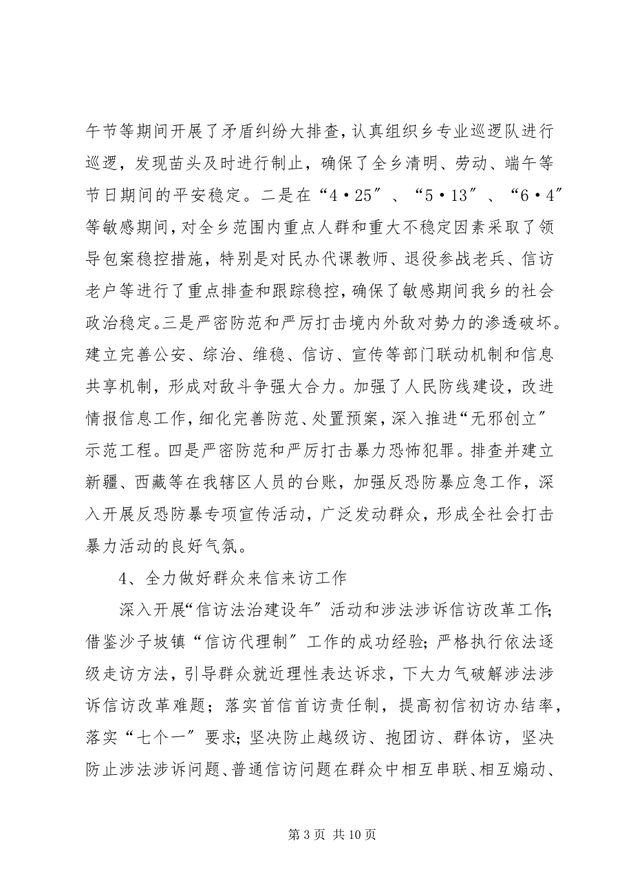 2023年乡政法综治半年工作总结.docx_第3页