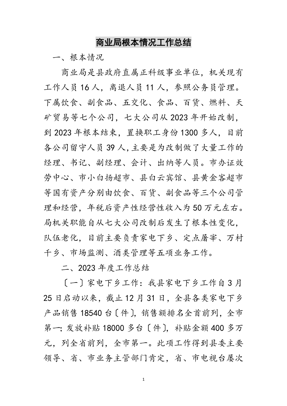 2023年商业局基本情况工作总结范文.doc_第1页