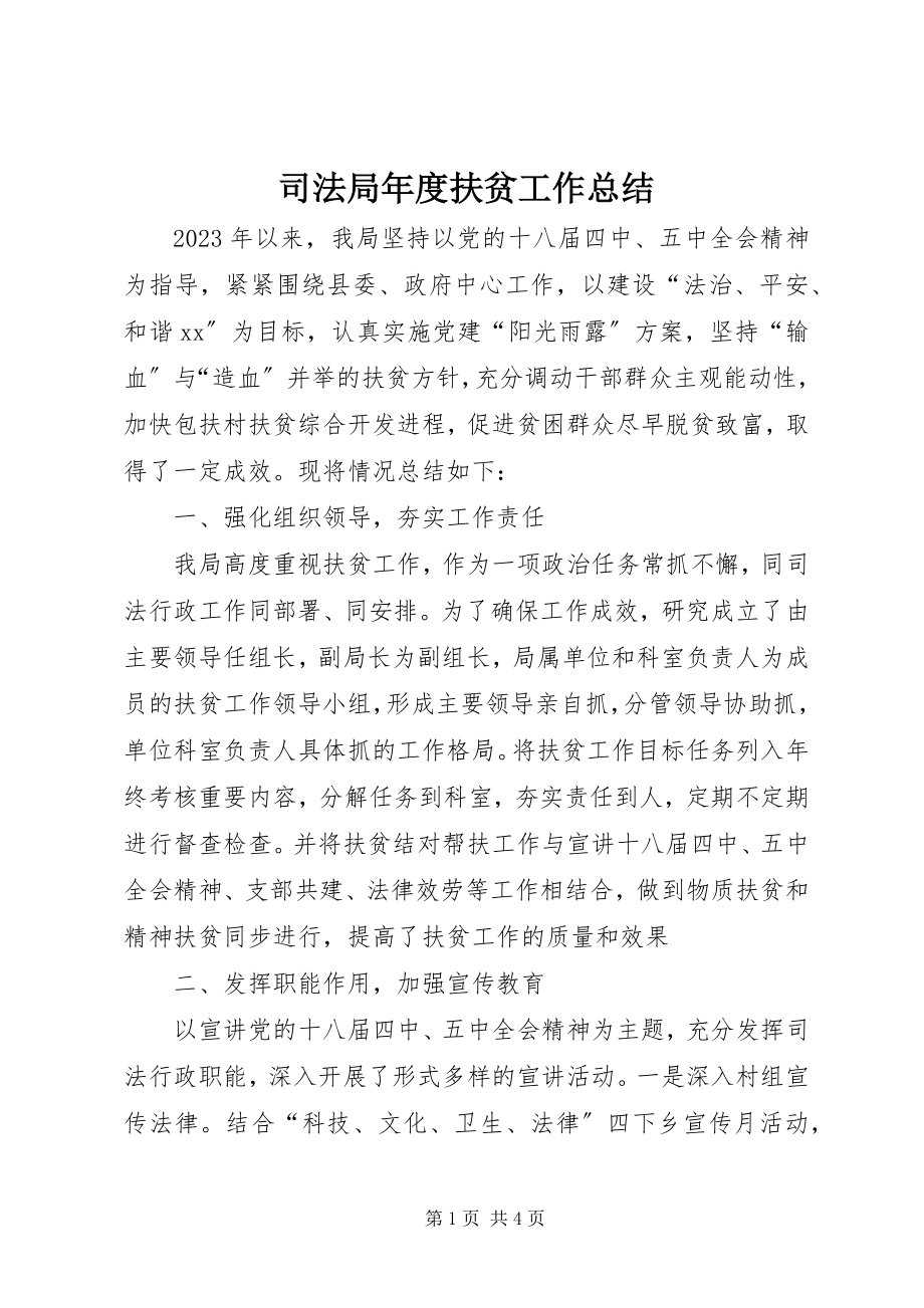 2023年司法局年度扶贫工作总结.docx_第1页