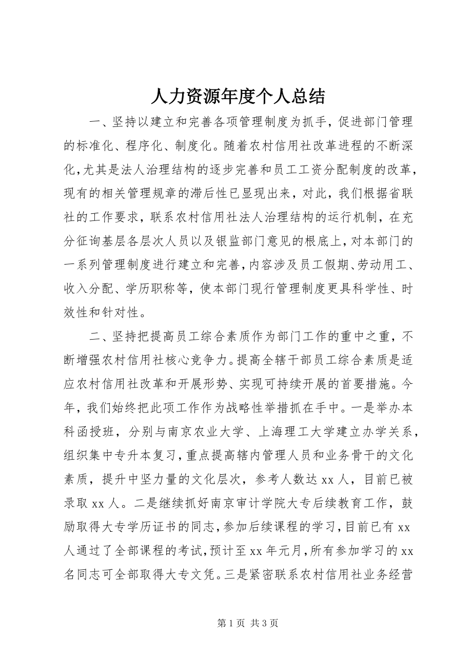 2023年人力资源年度个人总结2.docx_第1页