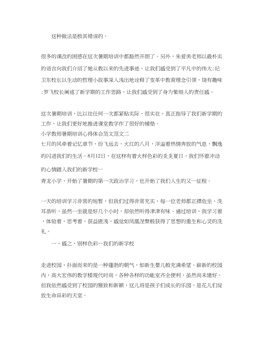 2023年小学教师暑期培训心得体会范文精选篇.docx_第3页