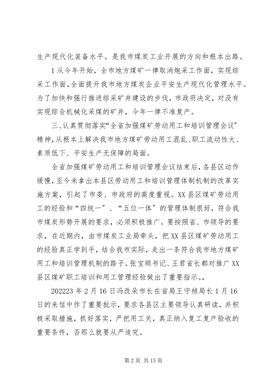 2023年在市地方煤矿劳动用工管理会议上的致辞.docx_第2页