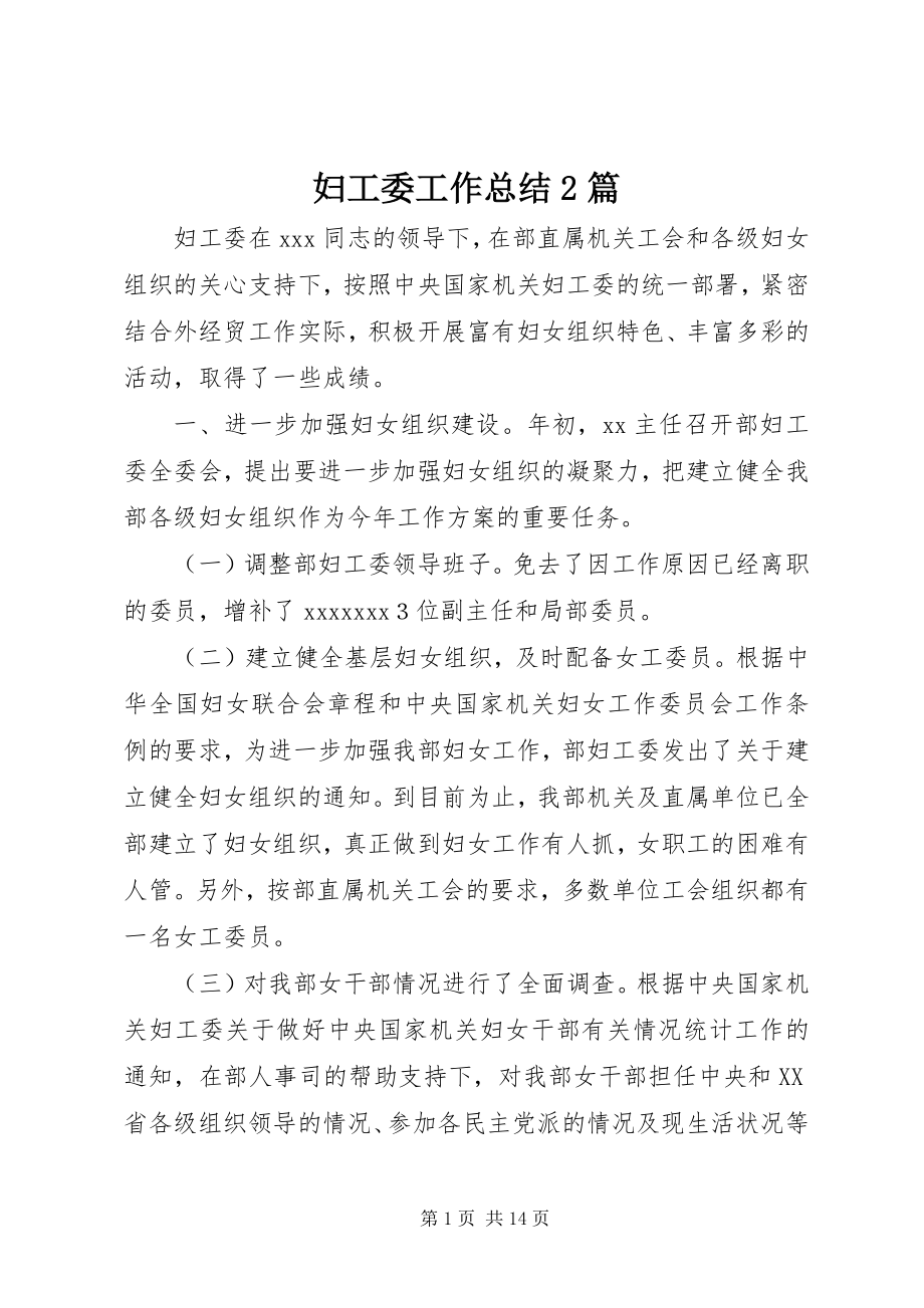 2023年妇工委工作总结2篇.docx_第1页