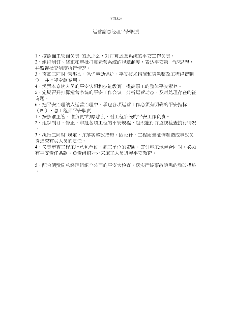 2023年经营副总经理安全职责.docx_第1页