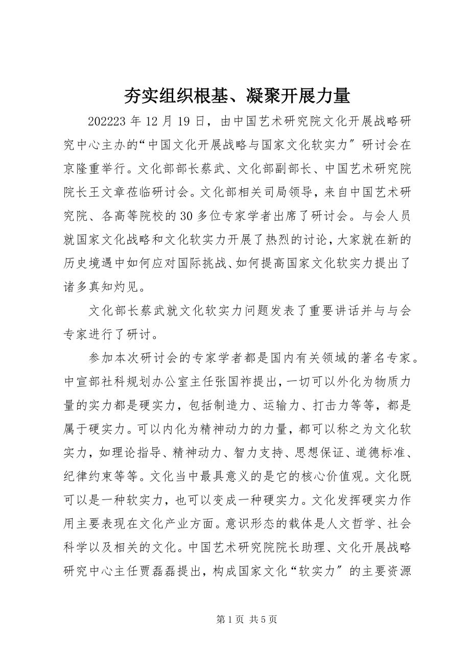 2023年夯实组织根基、凝聚发展力量.docx_第1页