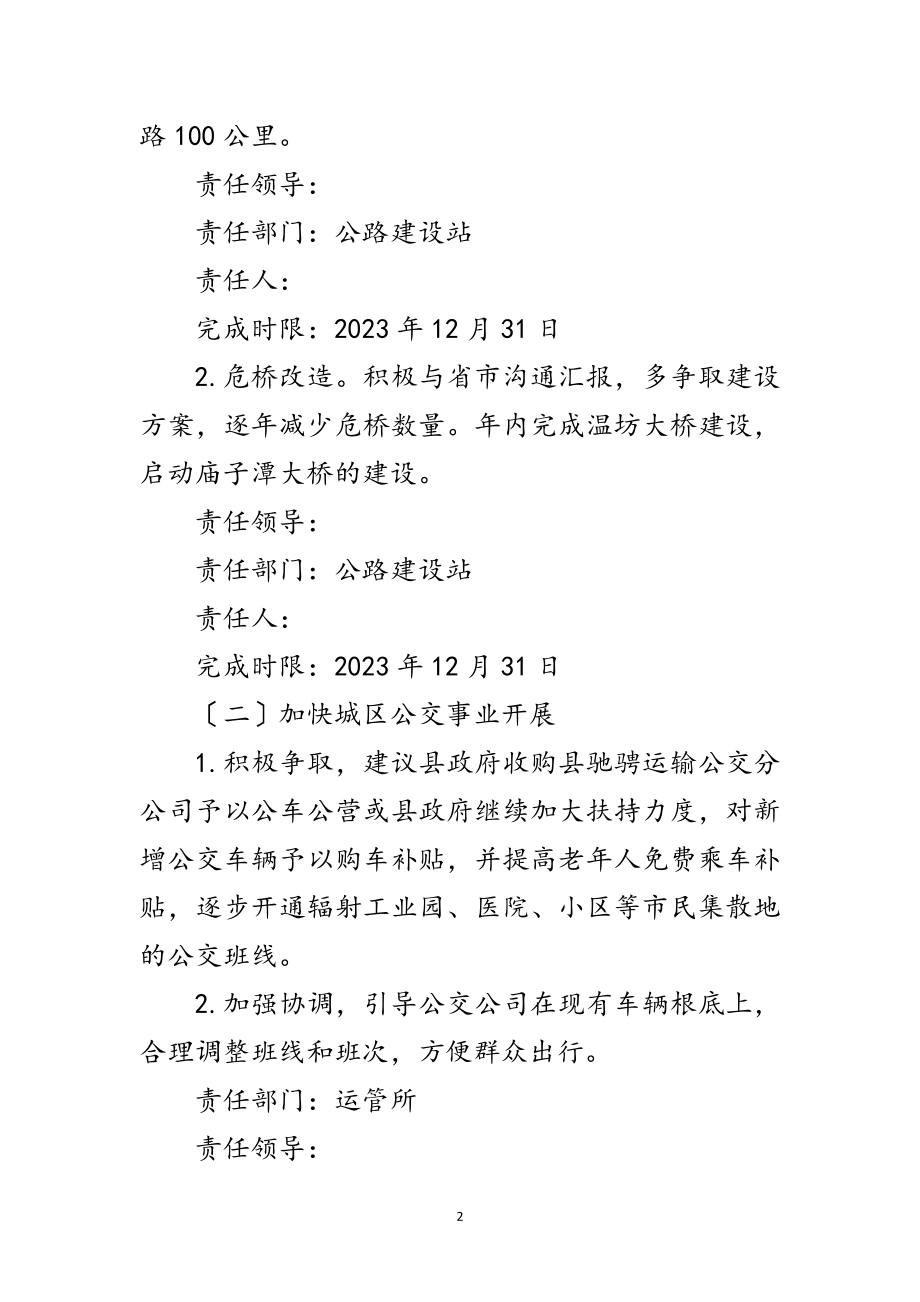 2023年交通局关于当前工作存在问题整改落实方案范文.doc_第2页