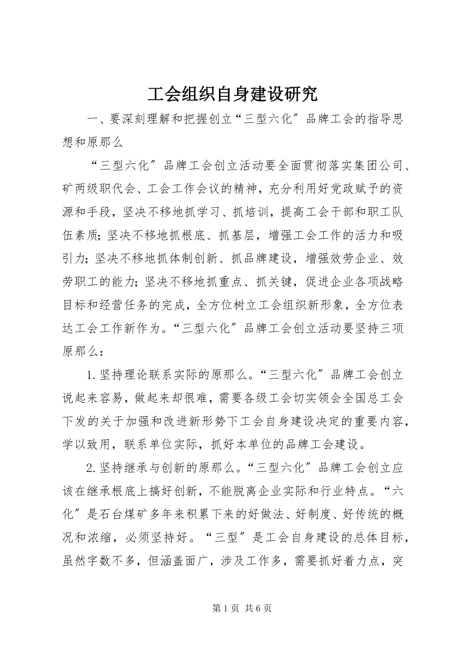 2023年工会组织自身建设研究.docx_第1页