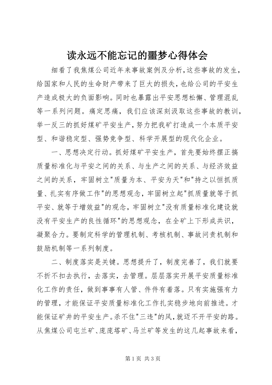 2023年读《永远不能忘记的噩梦》心得体会.docx_第1页