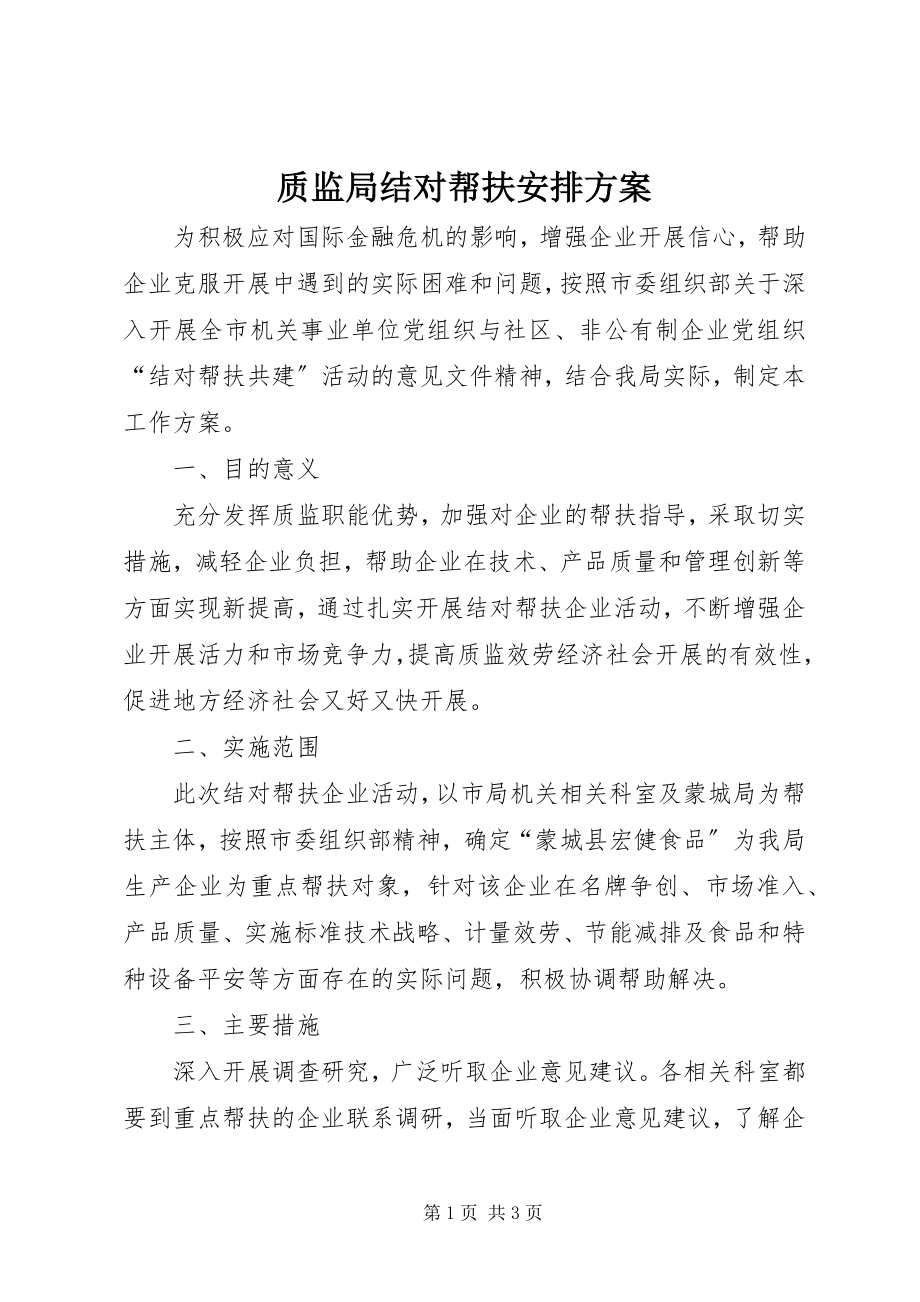 2023年质监局结对帮扶安排方案.docx_第1页