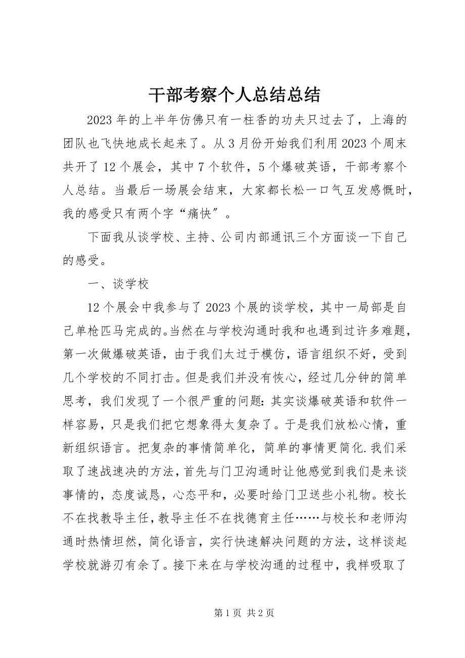 2023年干部考察个人总结总结.docx_第1页