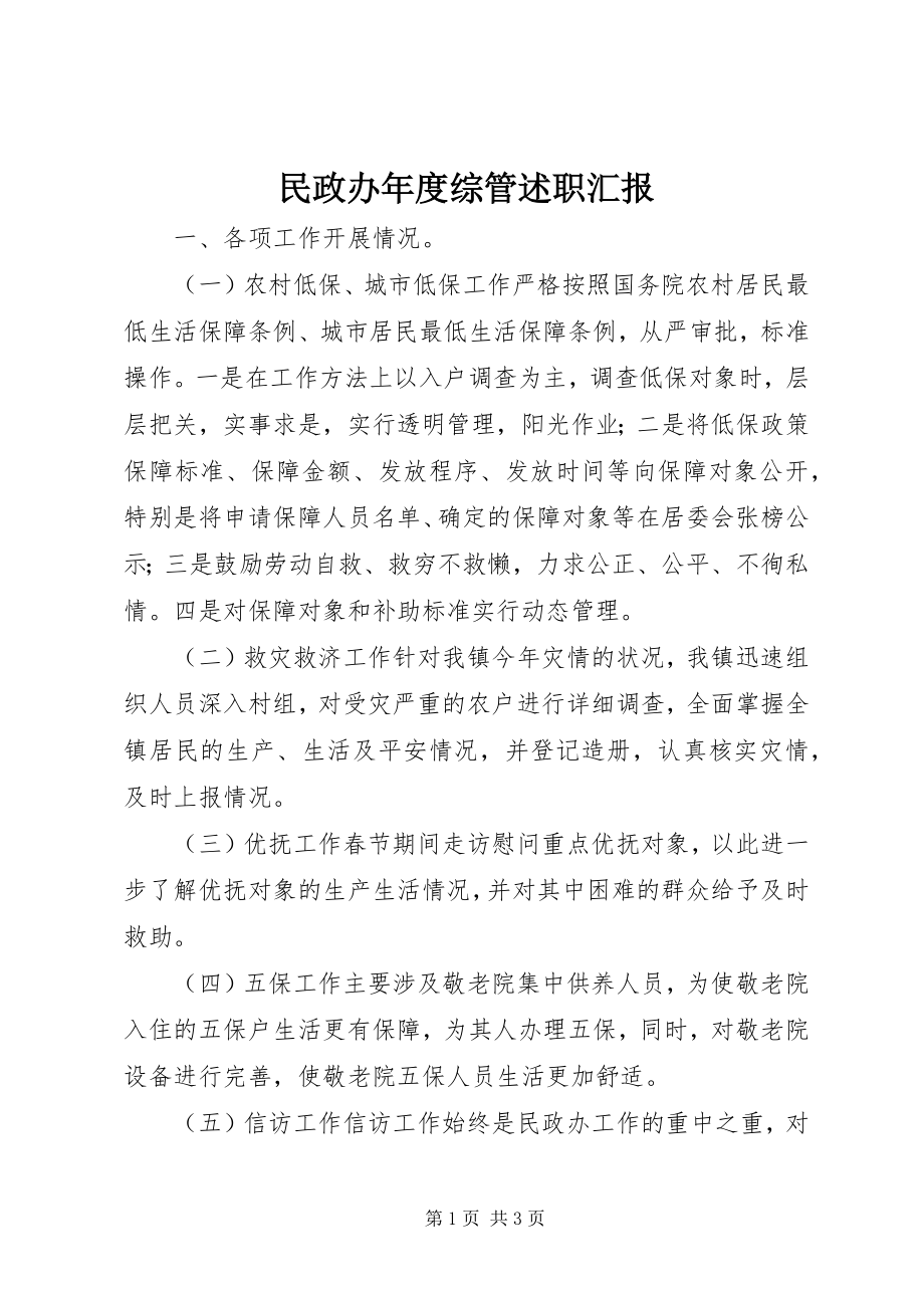 2023年民政办度综管述职汇报.docx_第1页