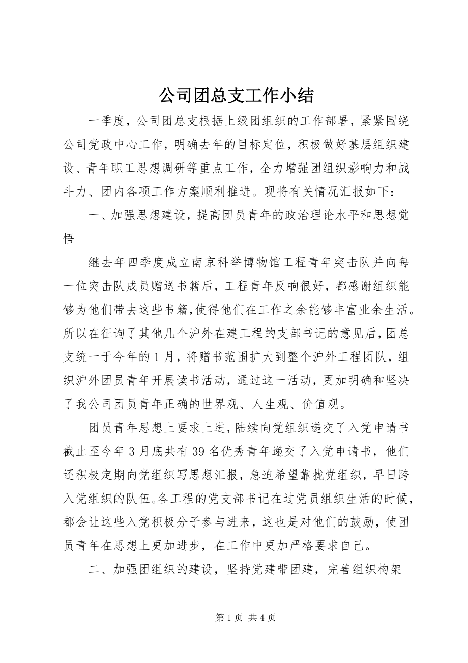 2023年公司团总支工作小结.docx_第1页