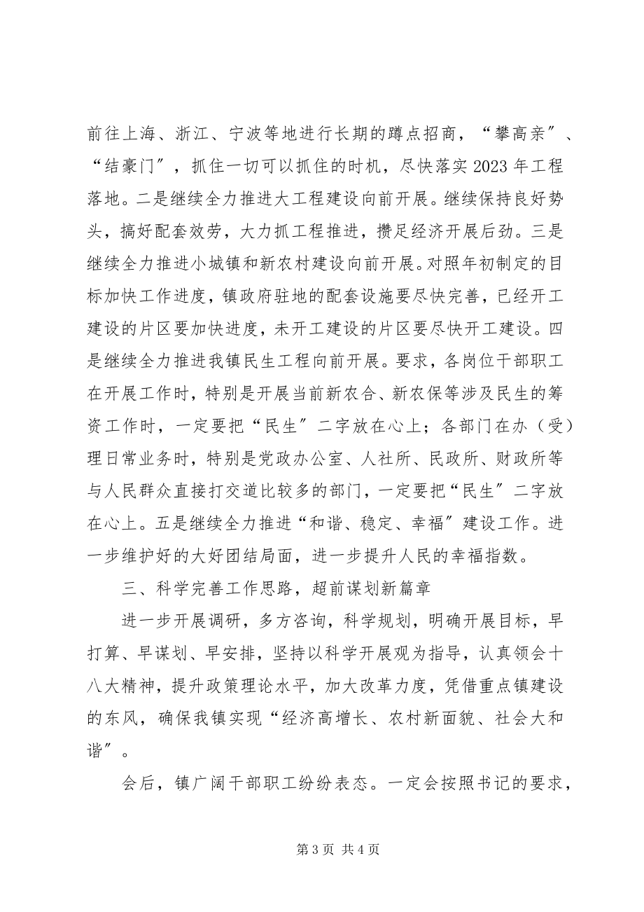 2023年学习贯彻书记在全县领导干部会议上的致辞精神的工作汇报.docx_第3页