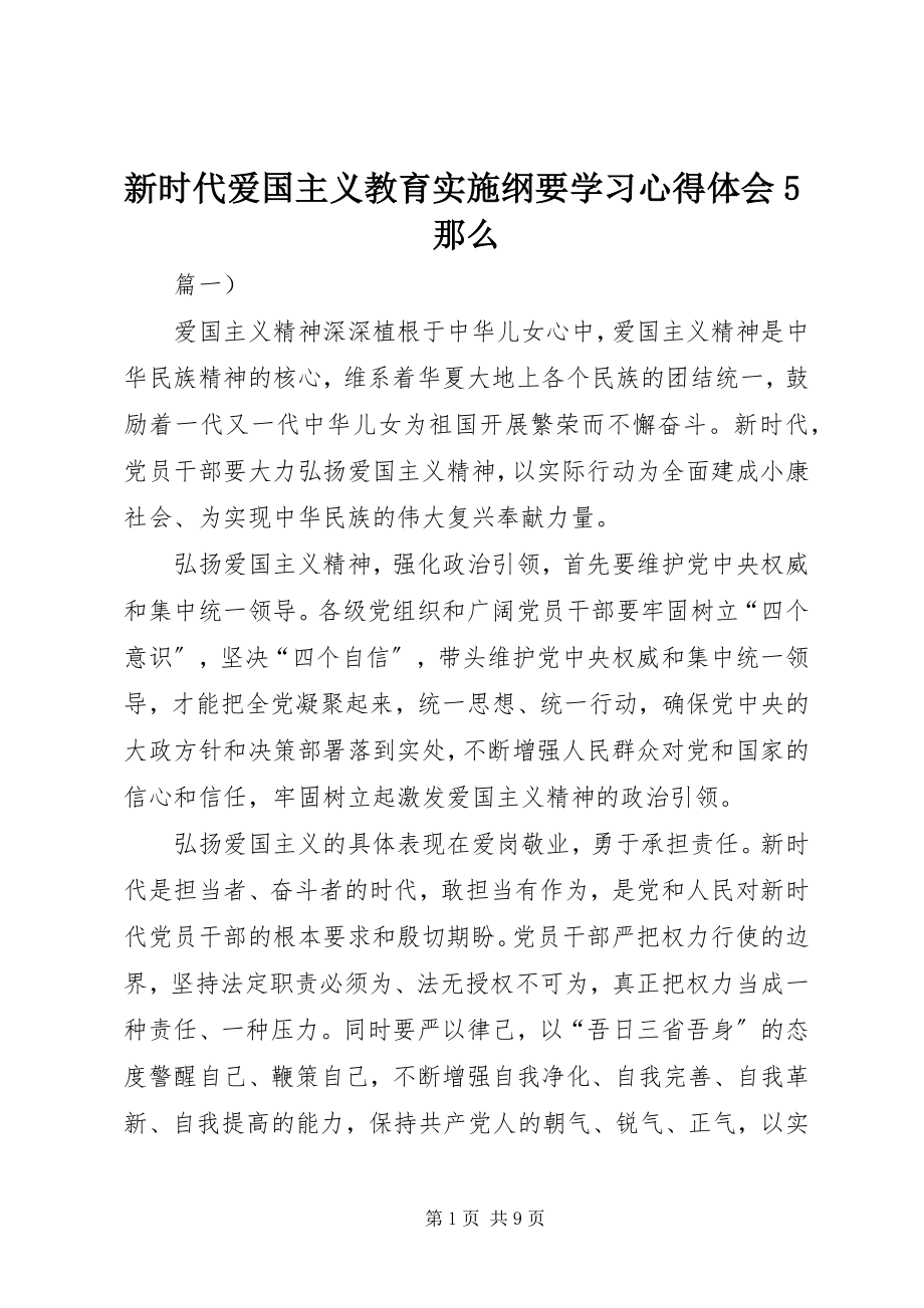 2023年《新时代爱国主义教育实施纲要》学习心得体会则.docx_第1页