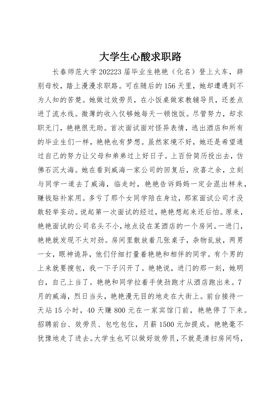 2023年大学生心酸求职路.docx_第1页