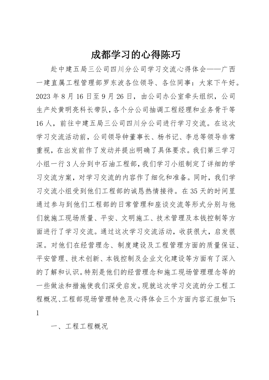 2023年成都学习的心得陈巧新编.docx_第1页