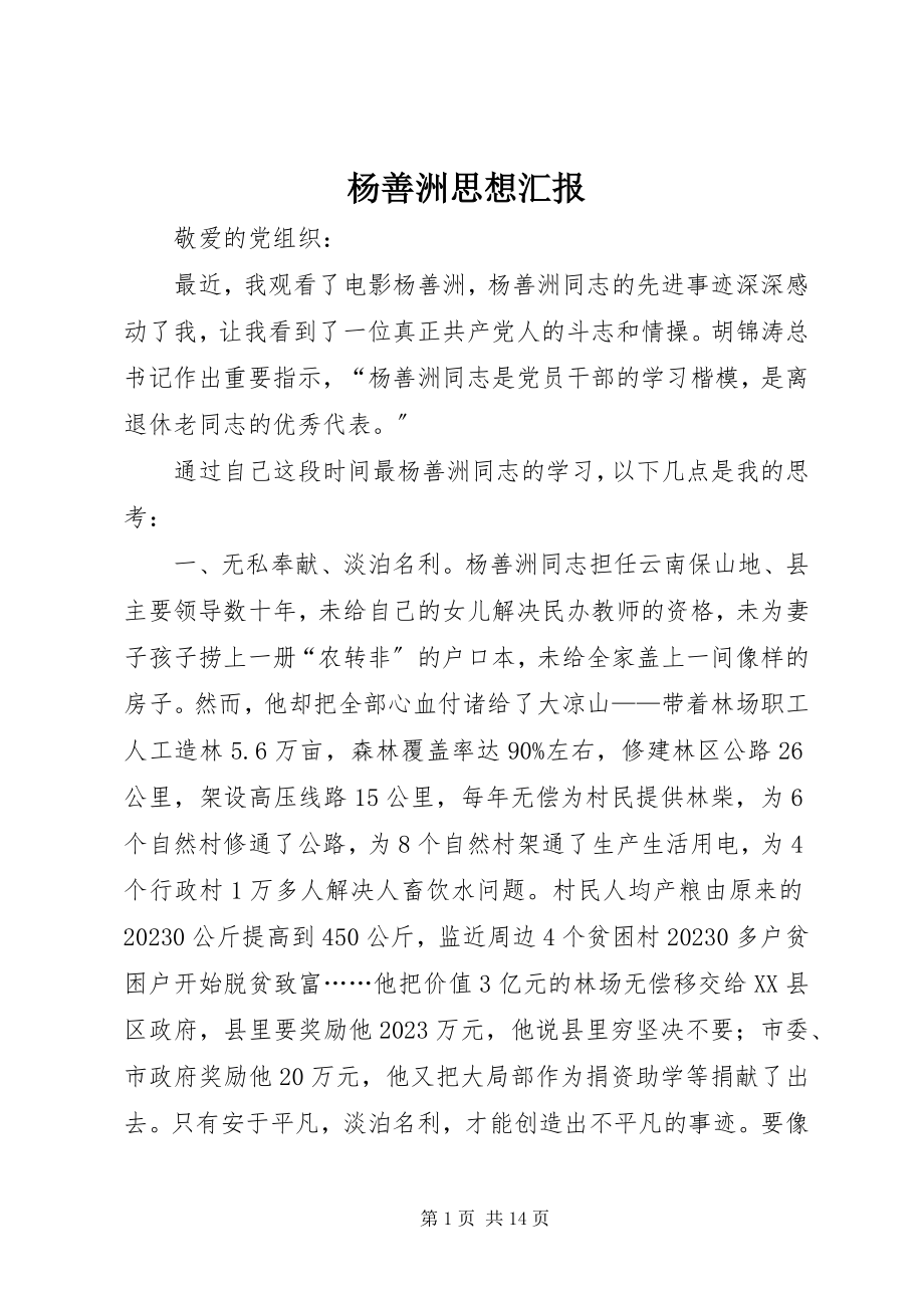 2023年杨善洲思想汇报.docx_第1页