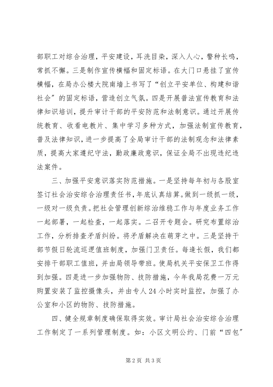 2023年审计局社会管理创新综治维稳工作汇报.docx_第2页