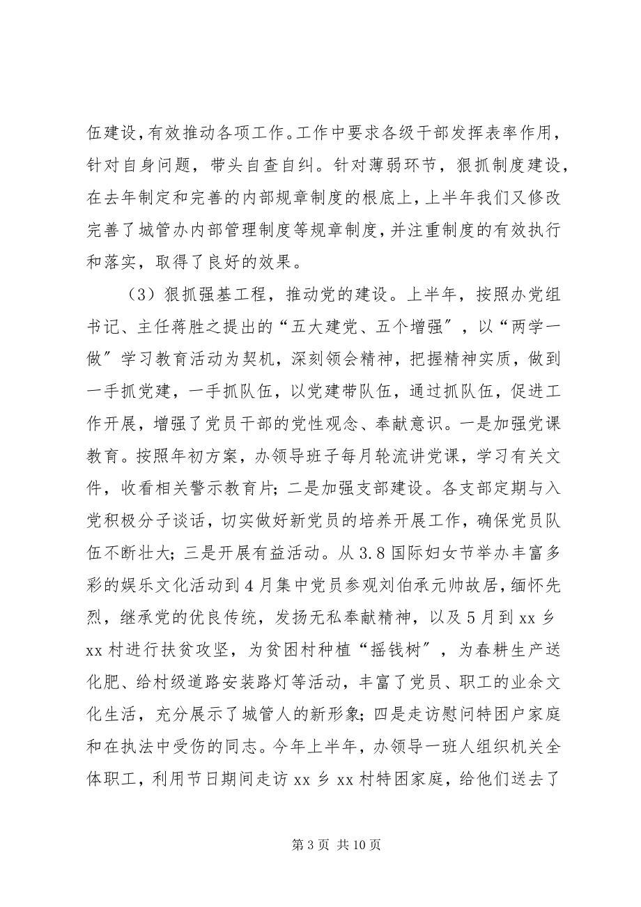 2023年县城管办上半年工作总结及下半年工作计划.docx_第3页