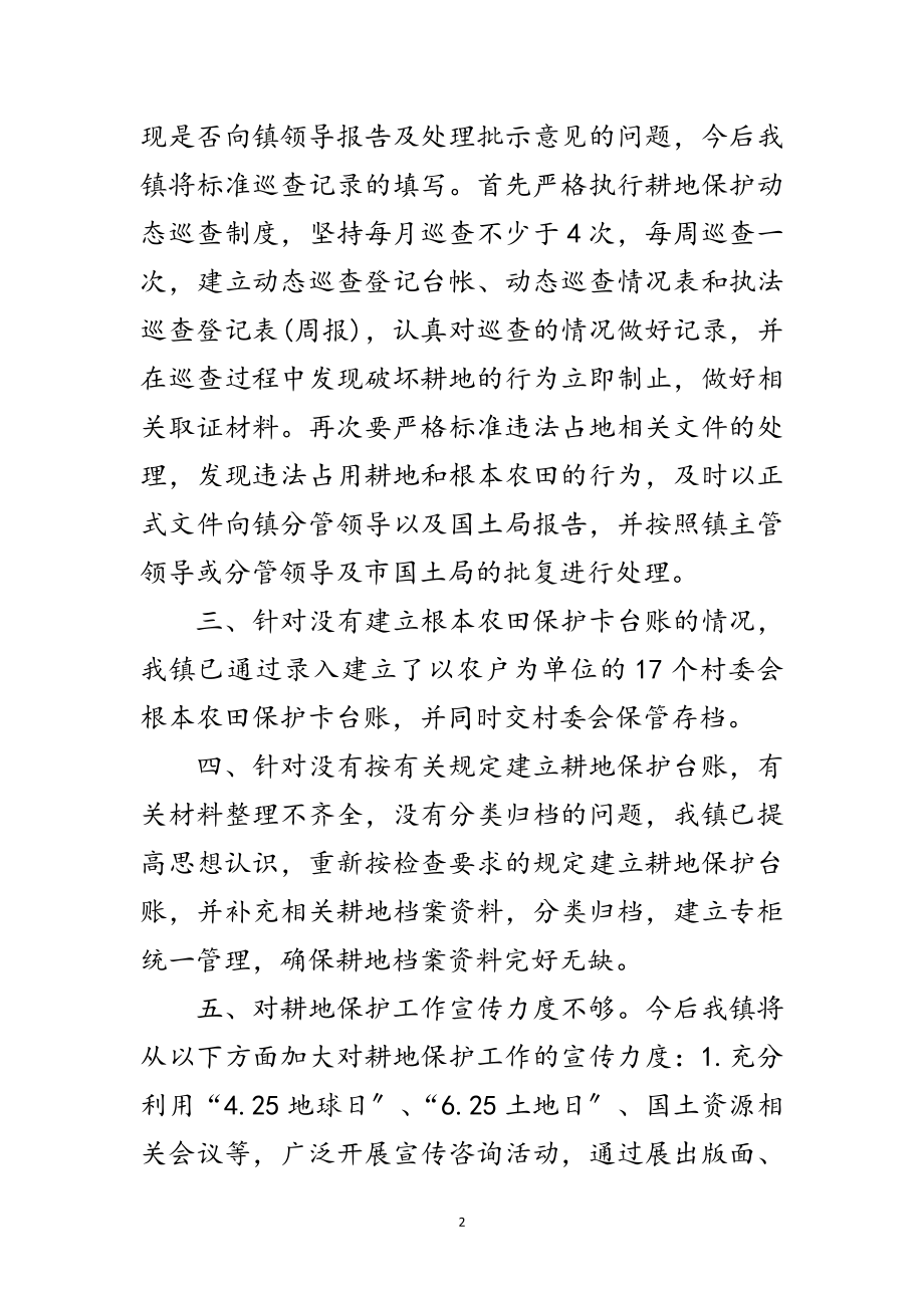 2023年镇耕地保护责任目标整改工作汇报范文.doc_第2页