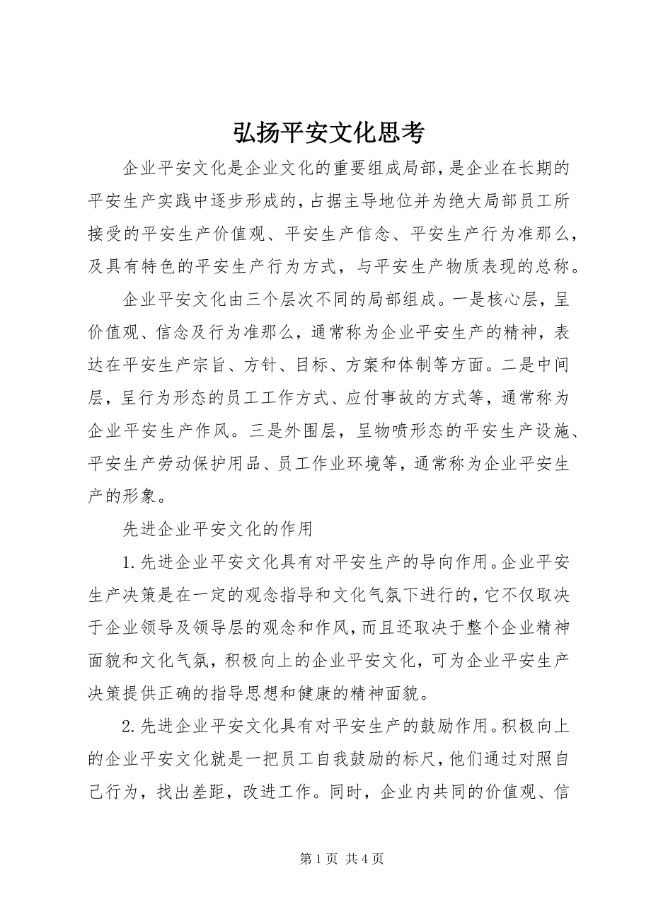 2023年弘扬安全文化思考.docx_第1页