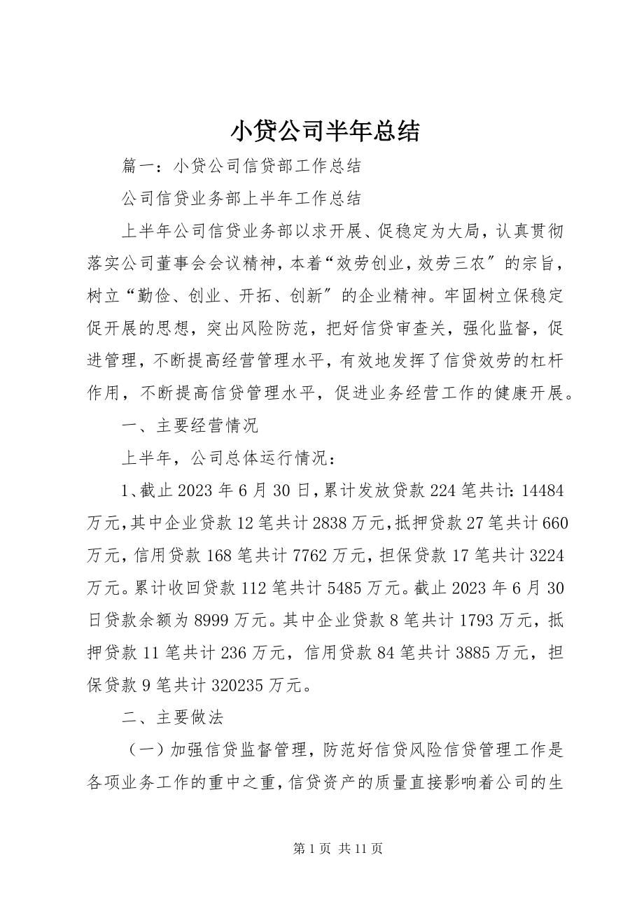 2023年小贷公司半年总结.docx_第1页