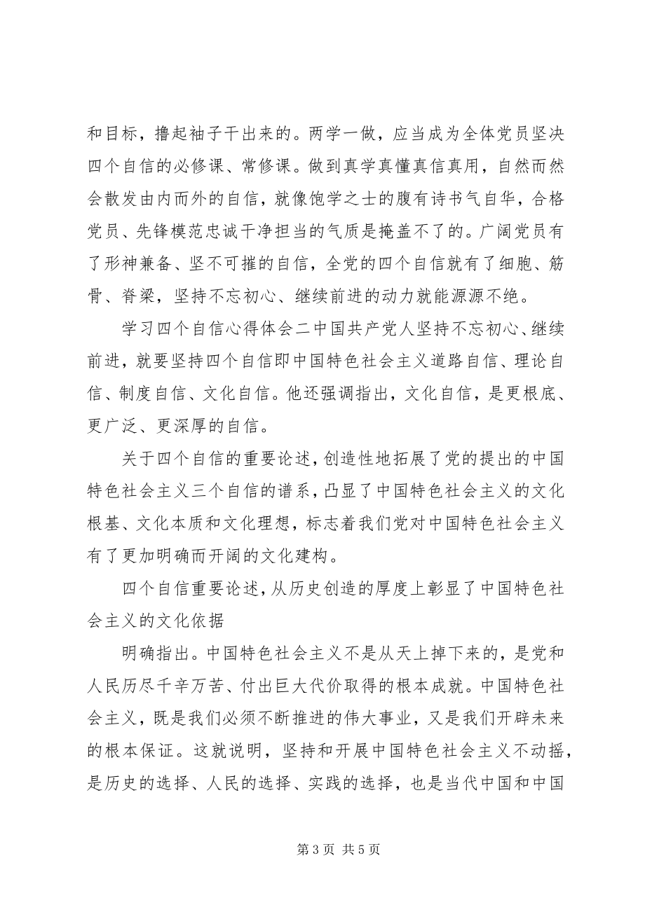 2023年学习四个自信心得体会两篇.docx_第3页