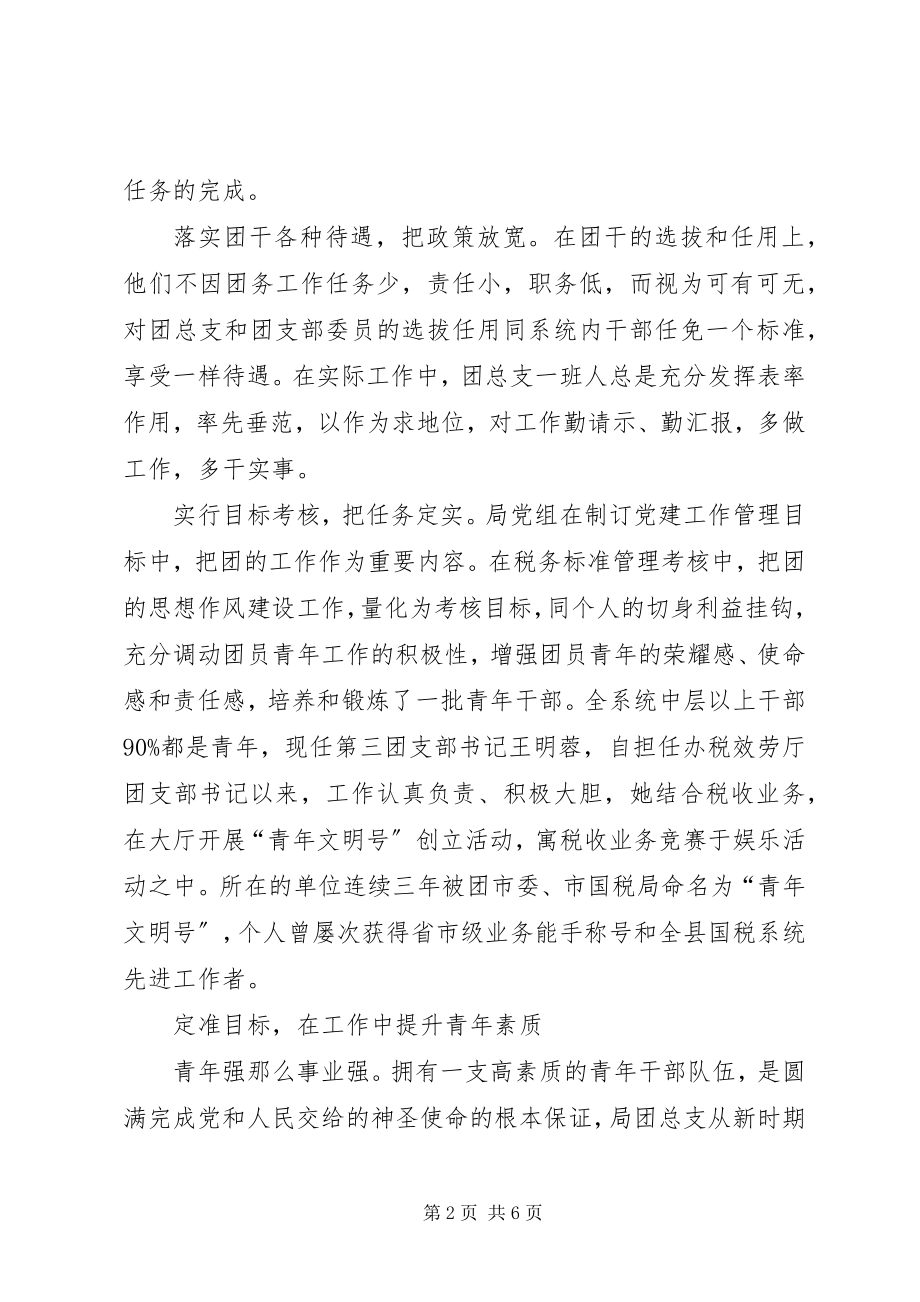 2023年县国税局团总支强化组织建设经验总结.docx_第2页