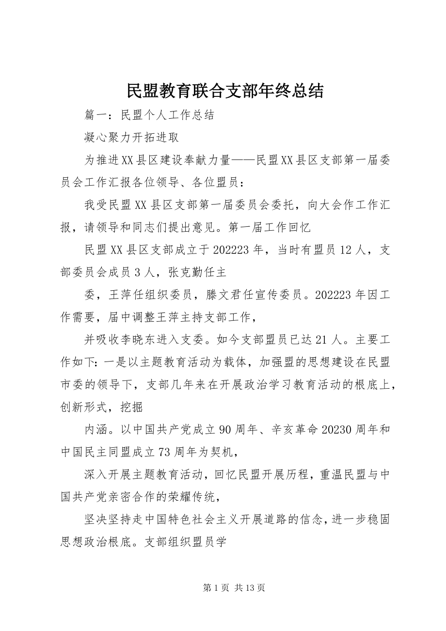 2023年民盟教育联合支部终总结.docx_第1页