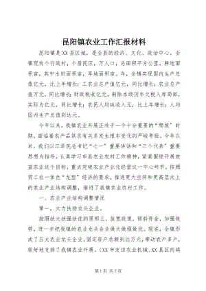 2023年昆阳镇农业工作汇报材料.docx