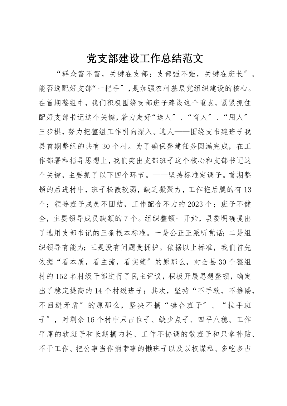 2023年党支部建设工作总结2.docx_第1页