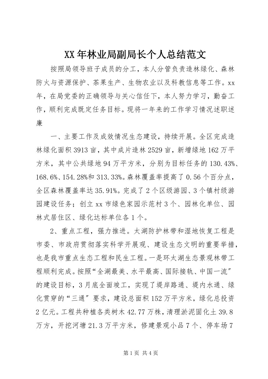 2023年林业局副局长个人总结.docx_第1页