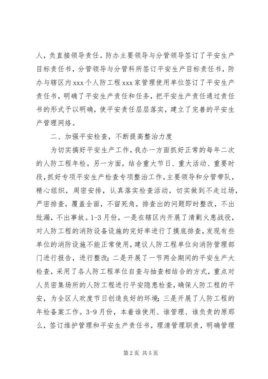 2023年人防办度安全生产工作总结.docx_第2页