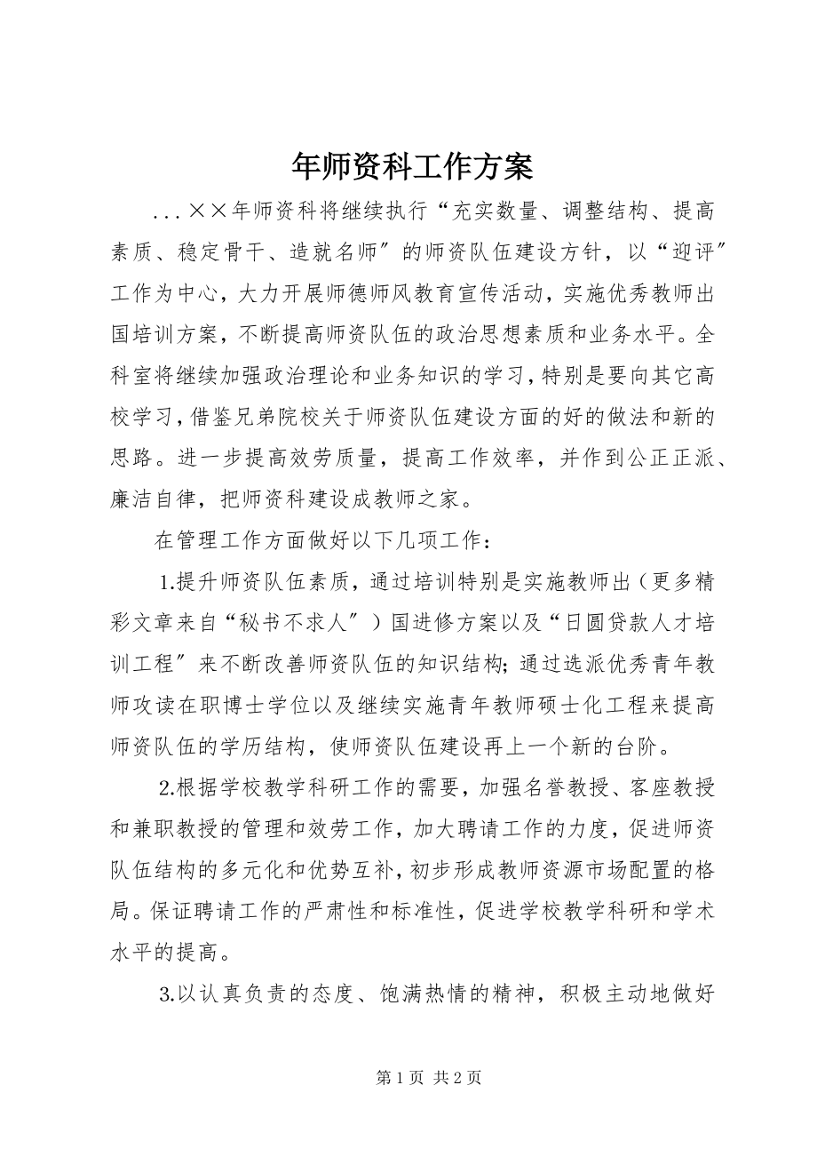 2023年师资科工作计划.docx_第1页