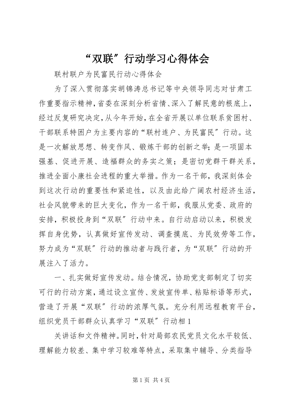 2023年双联行动学习心得体会.docx_第1页