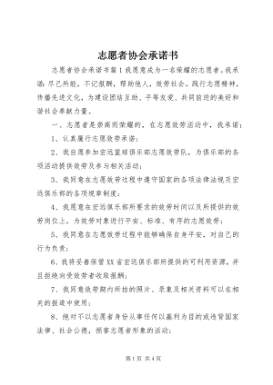 2023年志愿者协会承诺书.docx