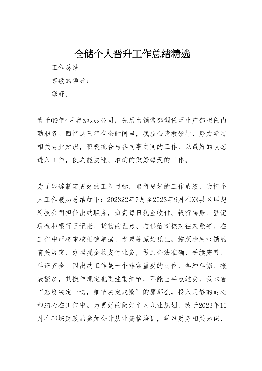 2023年仓储个人晋升工作总结精选.doc_第1页