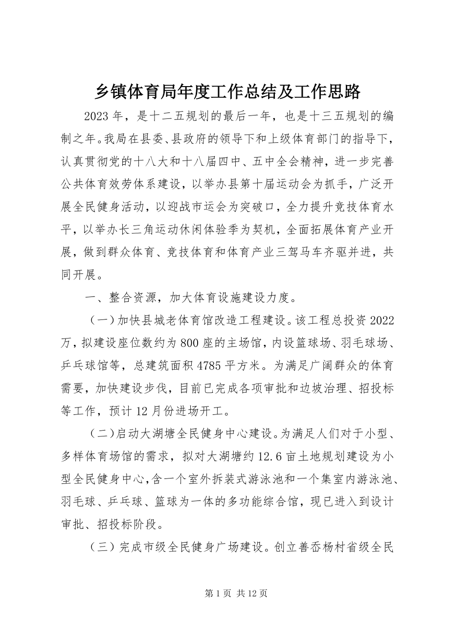 2023年乡镇体育局年度工作总结及工作思路.docx_第1页