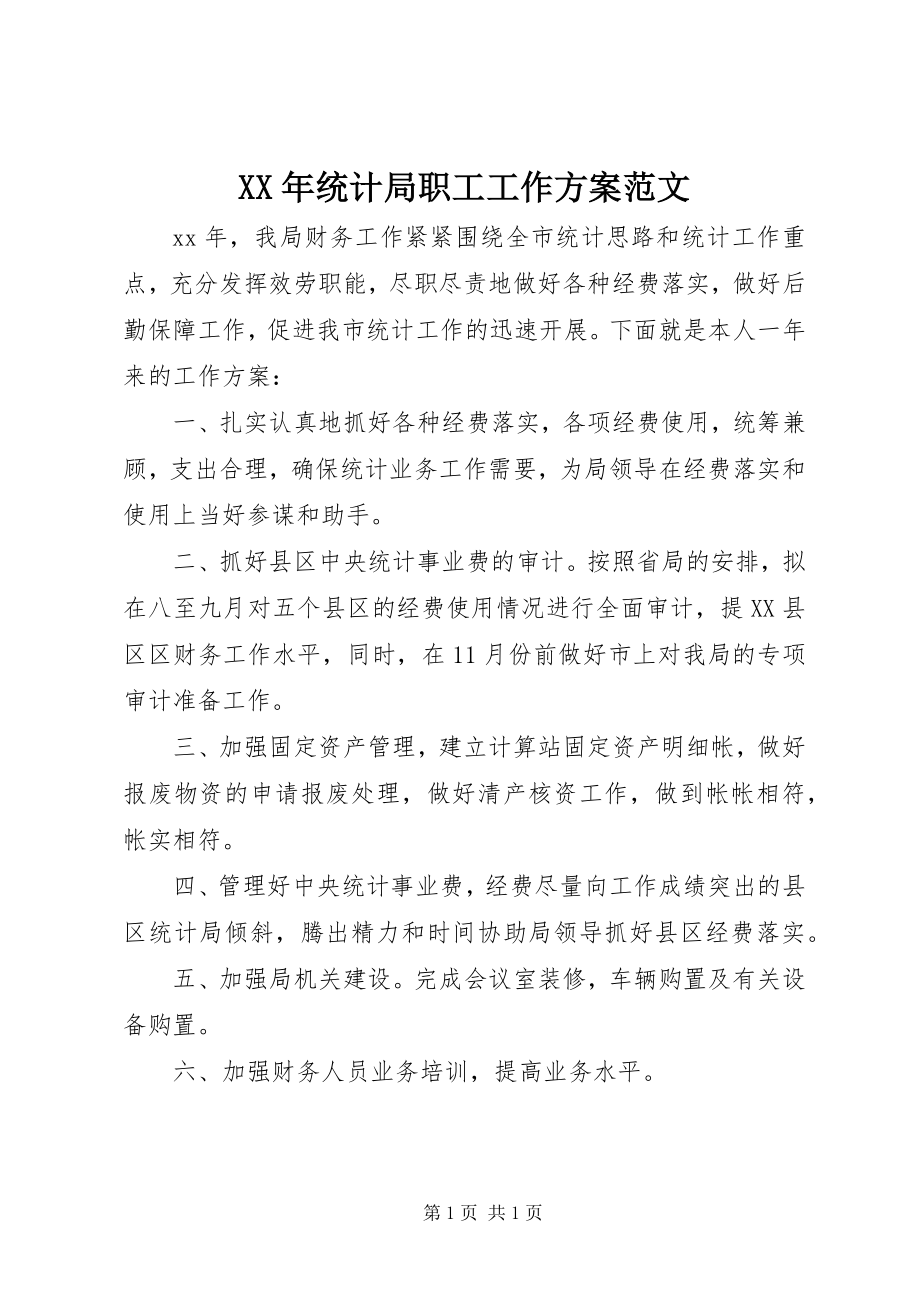 2023年统计局职工工作计划.docx_第1页