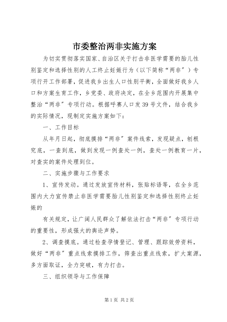 2023年市委整治两非实施方案.docx_第1页