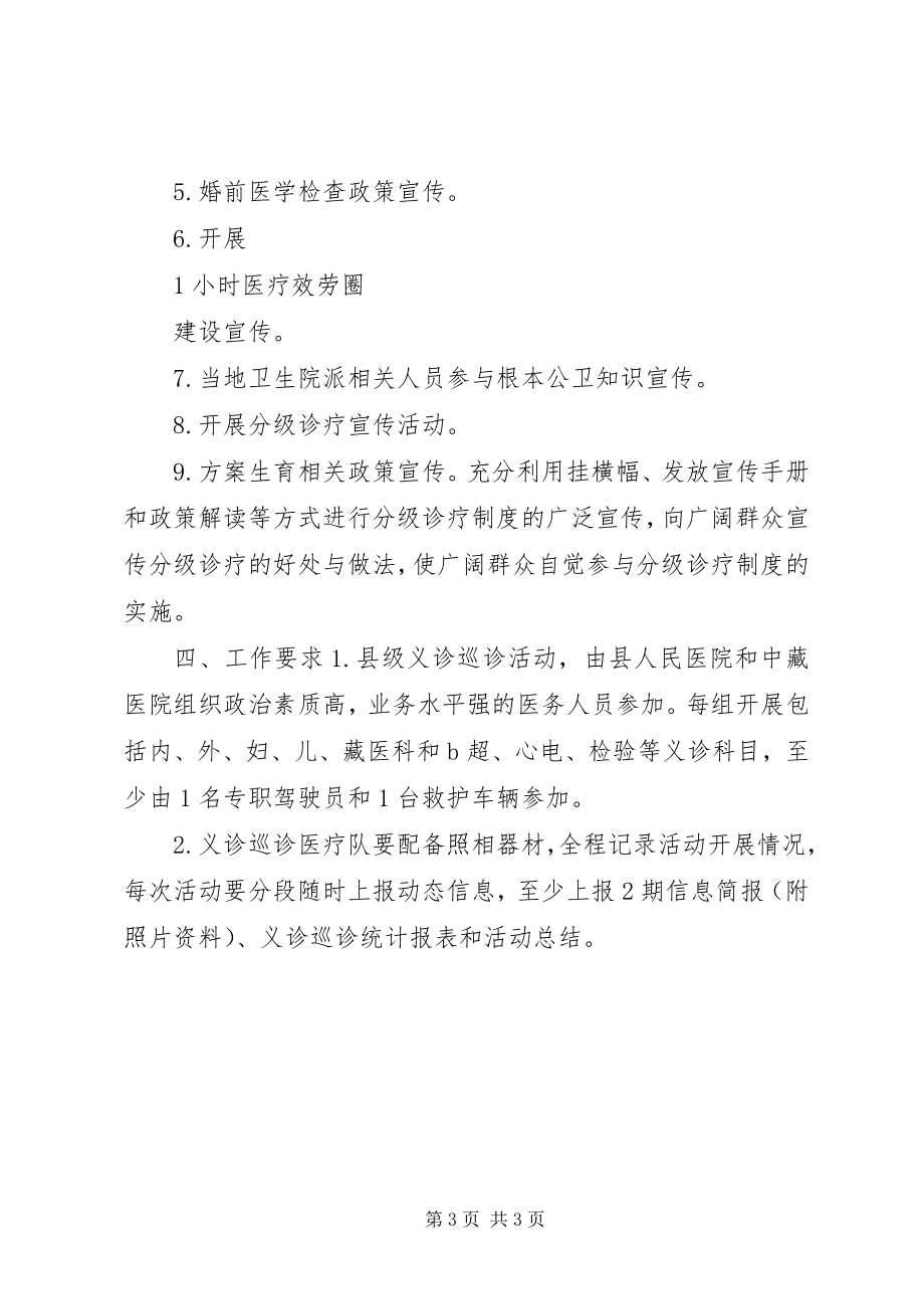 2023年义诊巡诊活动的工作计划.docx_第3页