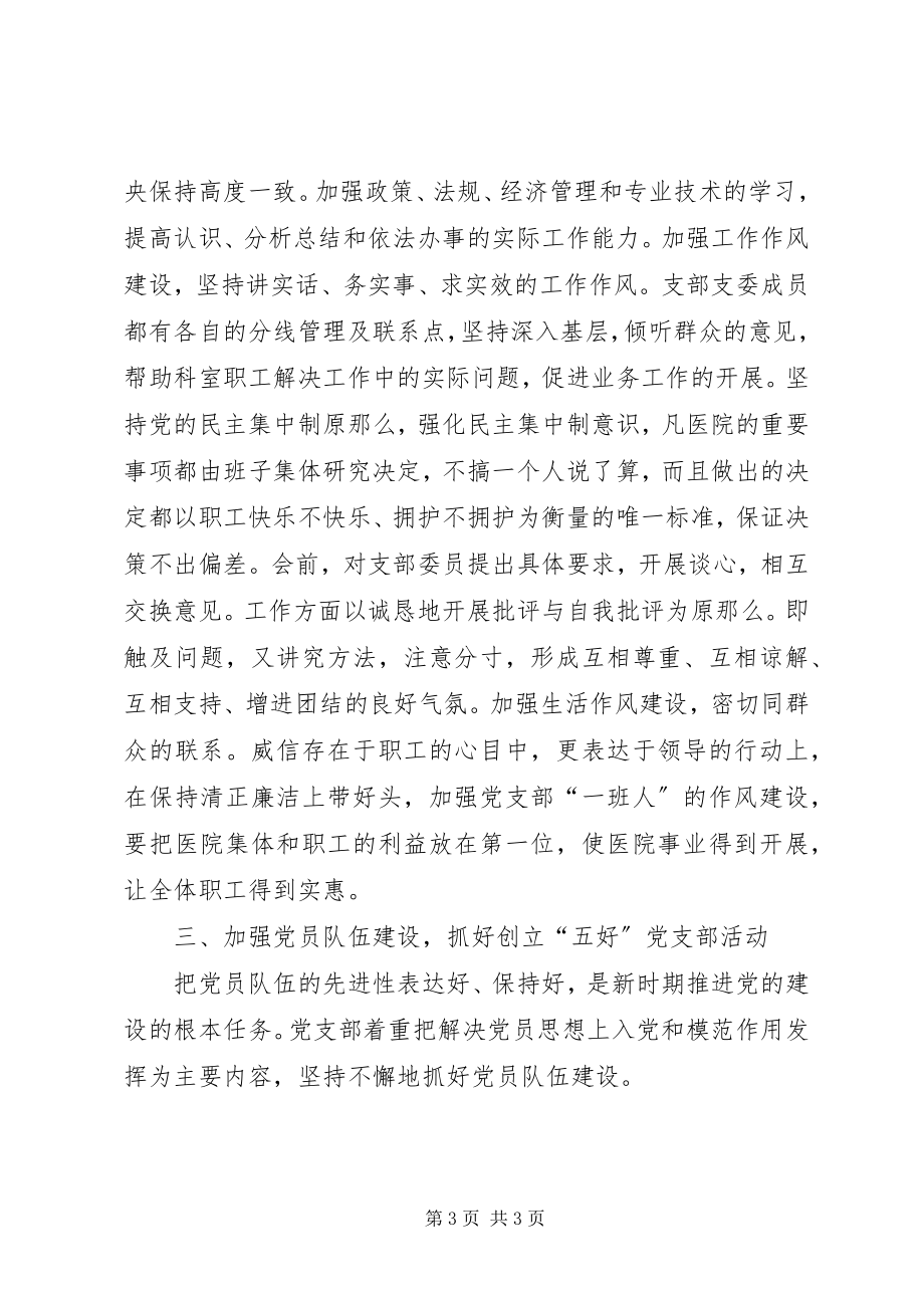 2023年终医院党支部工作总结.docx_第3页