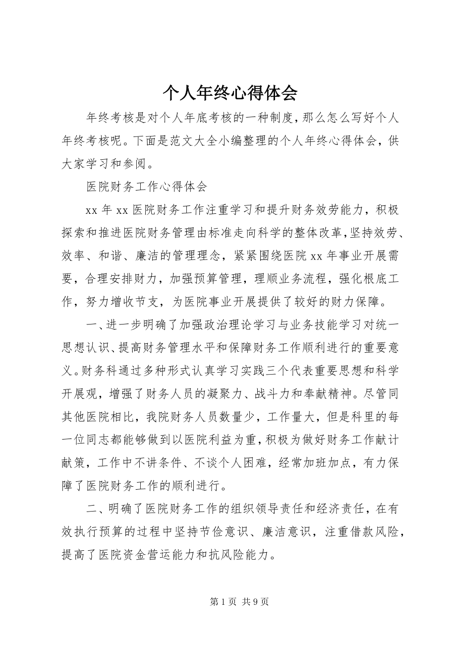 2023年个人年终心得体会.docx_第1页