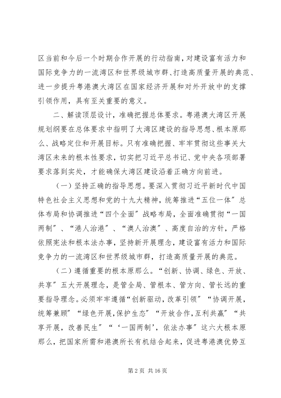 2023年《粤港澳大湾区发展规划纲要》学习心得体会五篇新编.docx_第2页