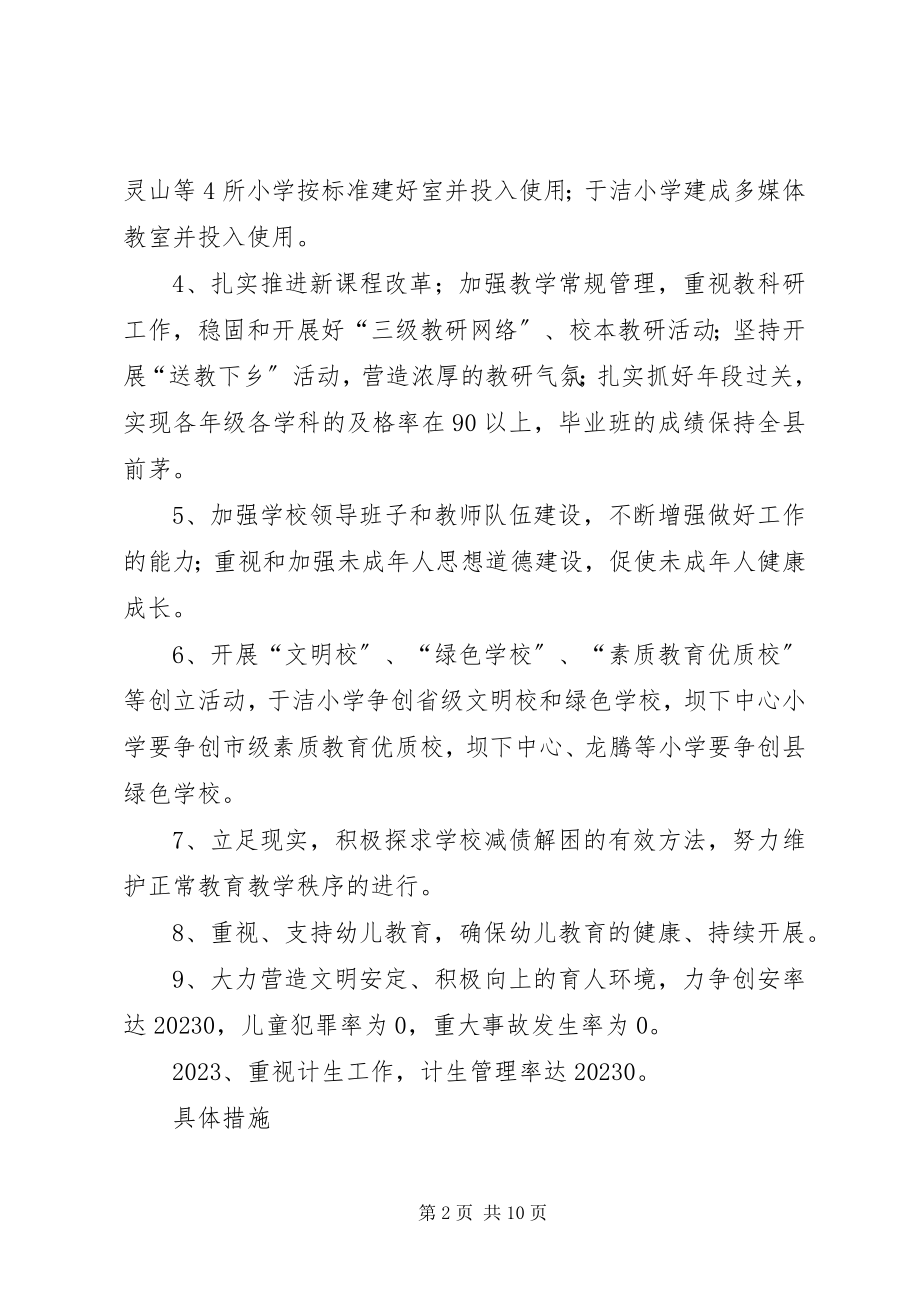 2023年坝下中心小学春季工作计划新编.docx_第2页