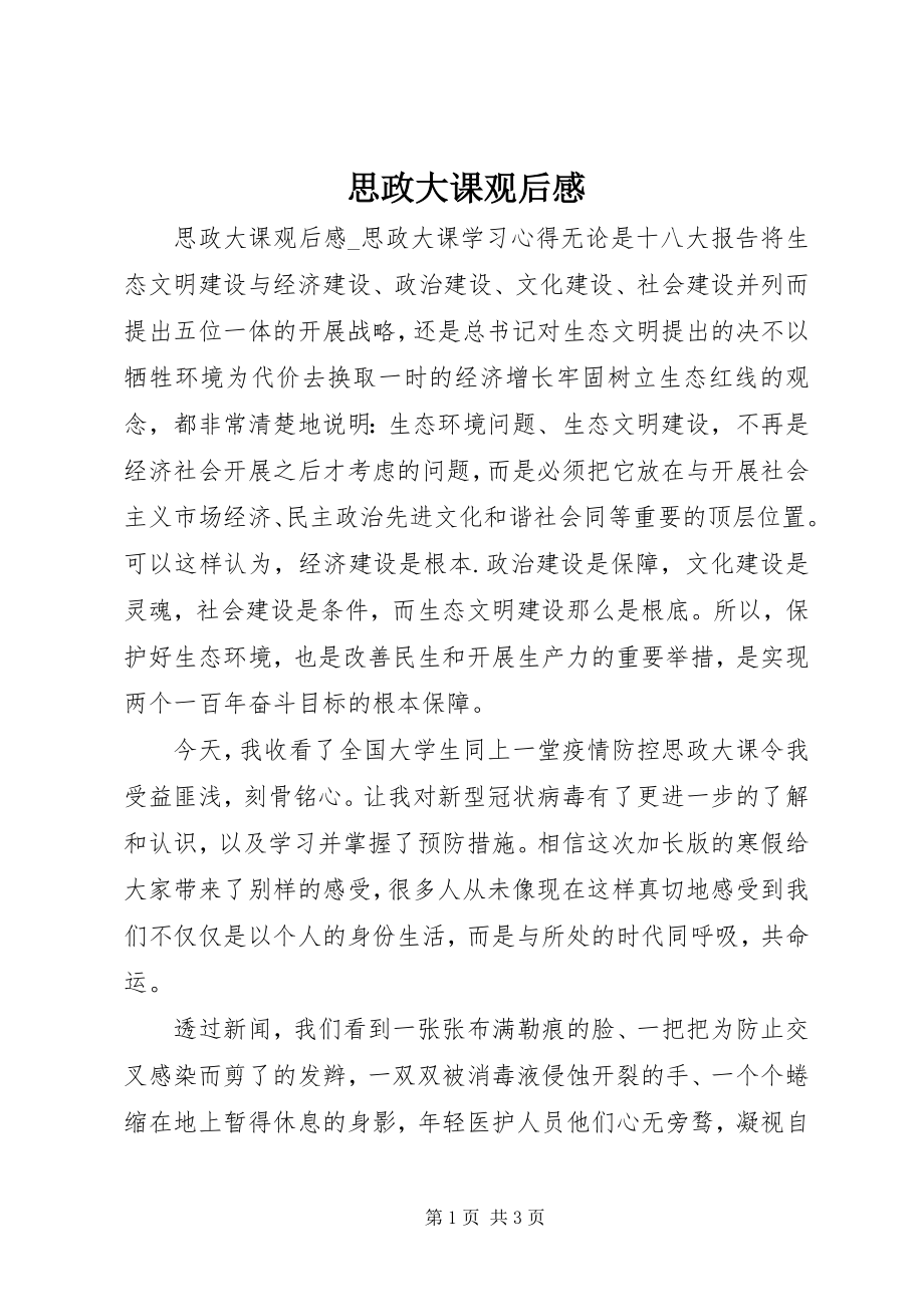 2023年思政大课观后感.docx_第1页