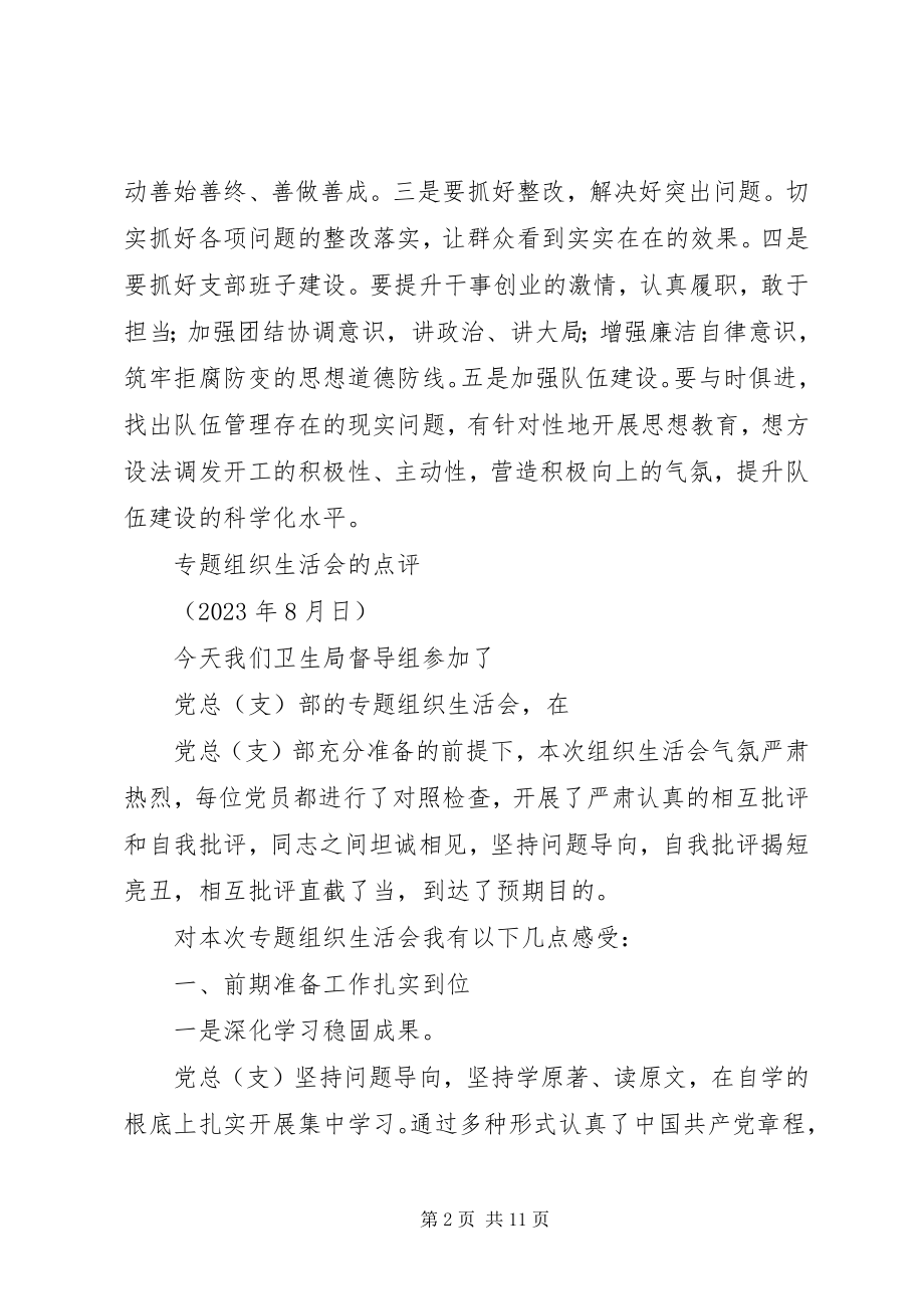 2023年组织生活会点评点样稿.docx_第2页