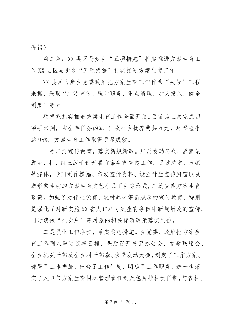 2023年下溪乡五项措施剑指计划生育工作合集.docx_第2页