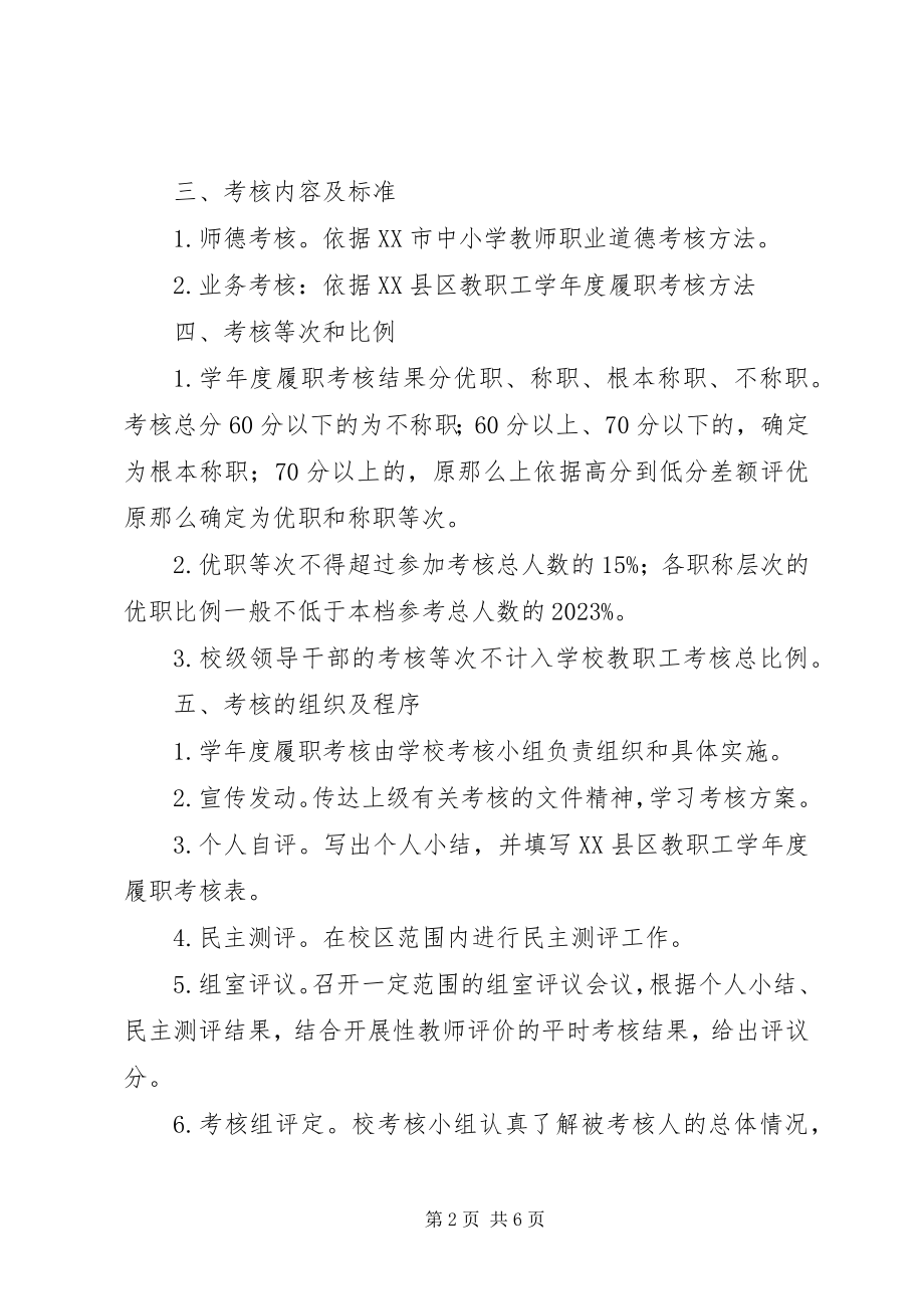 2023年浦南小学教职工度履职考核方案.docx_第2页